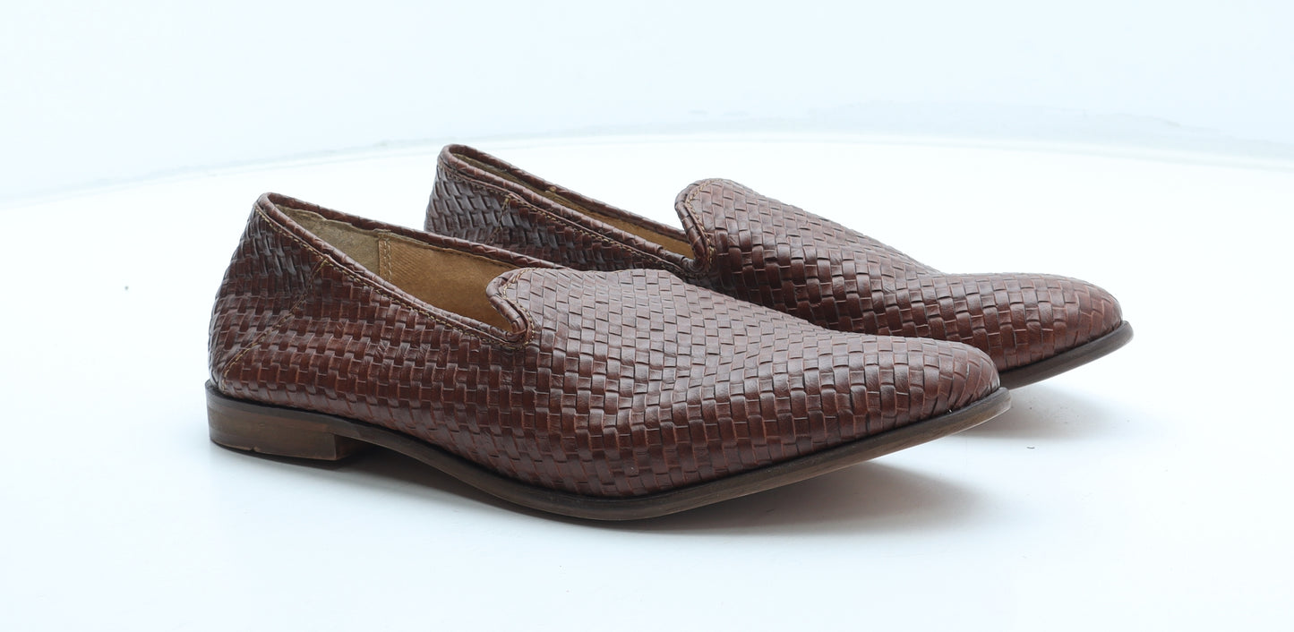 Preworn Mens Brown Geometric Synthetic Slip On Casual UK 8 42