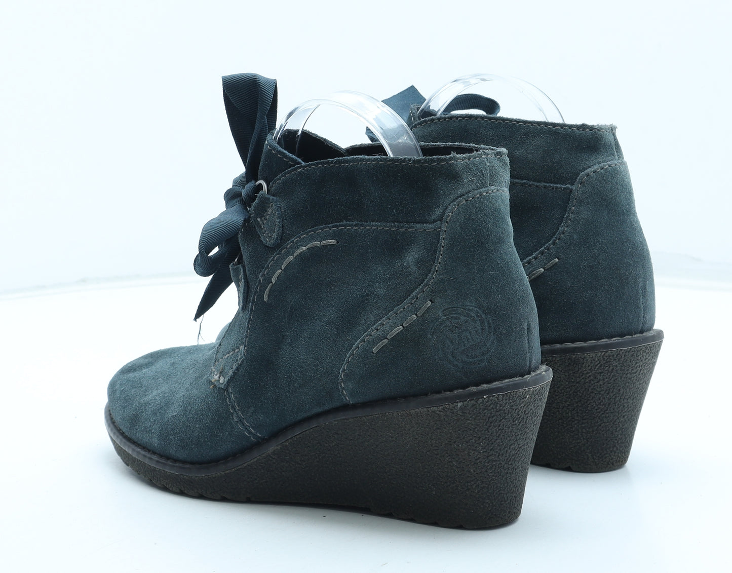 Marco Tozzi Womens Blue Leather Bootie Boot UK