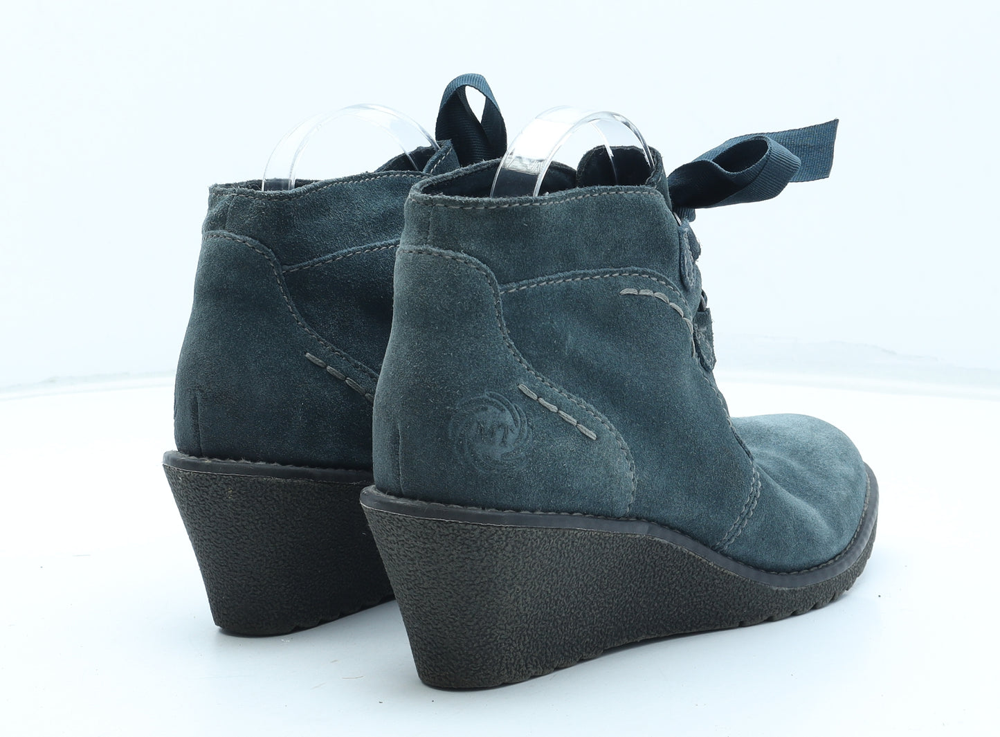 Marco Tozzi Womens Blue Leather Bootie Boot UK