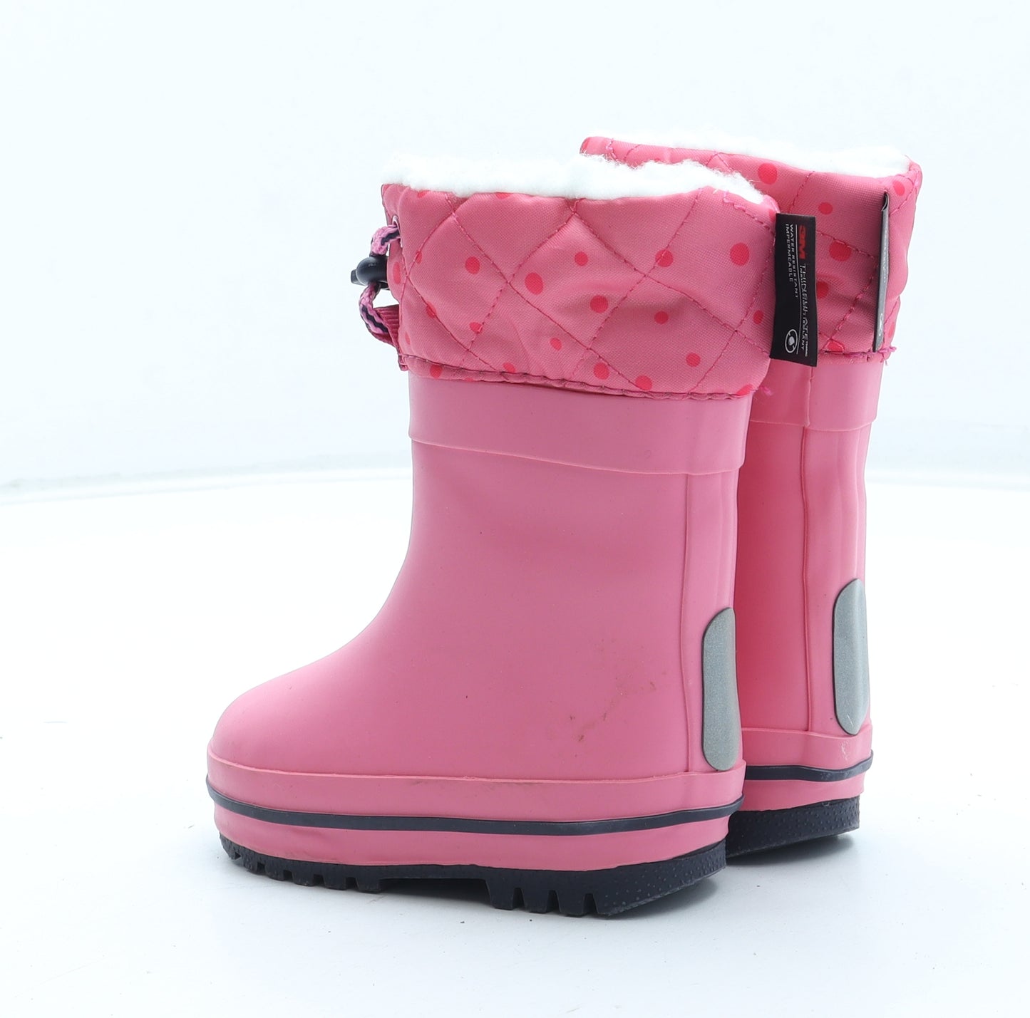 NEXT Girls Pink Polka Dot Rubber Wellies Boot UK 4