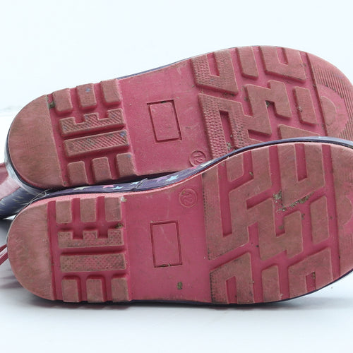 Nutmeg Girls Multicoloured Geometric Rubber Wellies Boot UK 12 31 - Star Unicorn Pattern