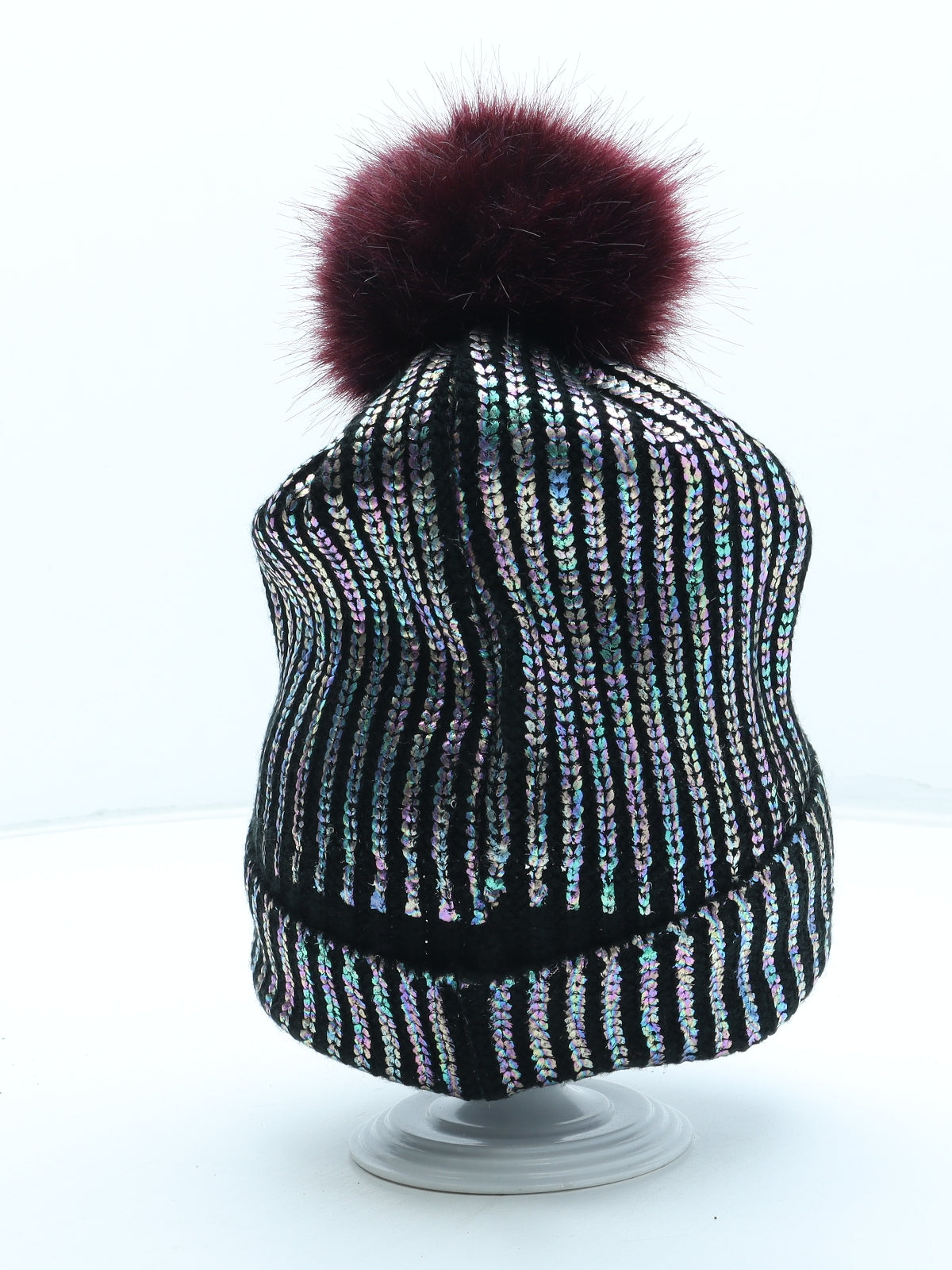River Island Girls Multicoloured Acrylic Bobble Hat Size S - Size 5-12 Years