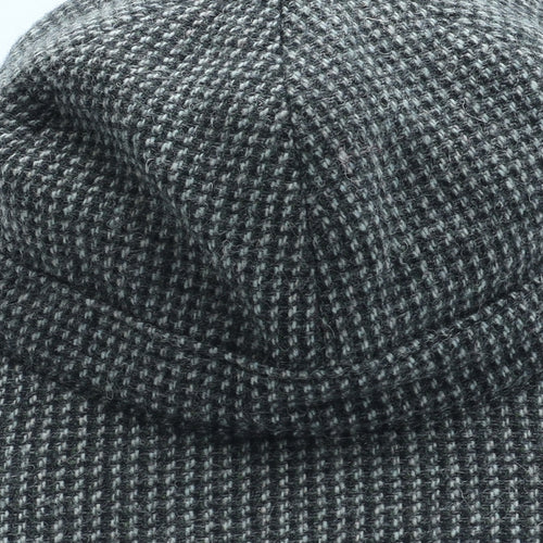 EWM Mens Grey Herringbone Wool Peaked Cap One Size - Deer Stalker