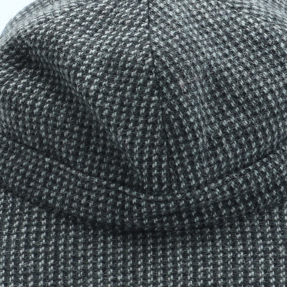 EWM Mens Grey Herringbone Wool Peaked Cap One Size - Deer Stalker