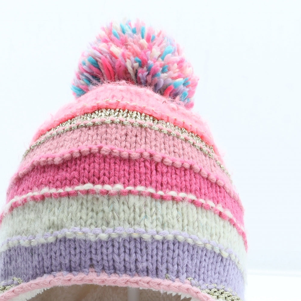 NEXT Girls Multicoloured Acrylic Winter Hat One Size - Size 7-10 Years