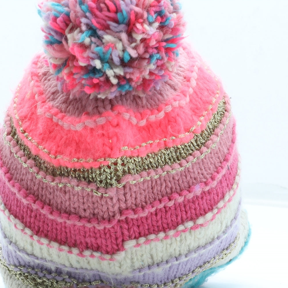 NEXT Girls Multicoloured Acrylic Winter Hat One Size - Size 7-10 Years