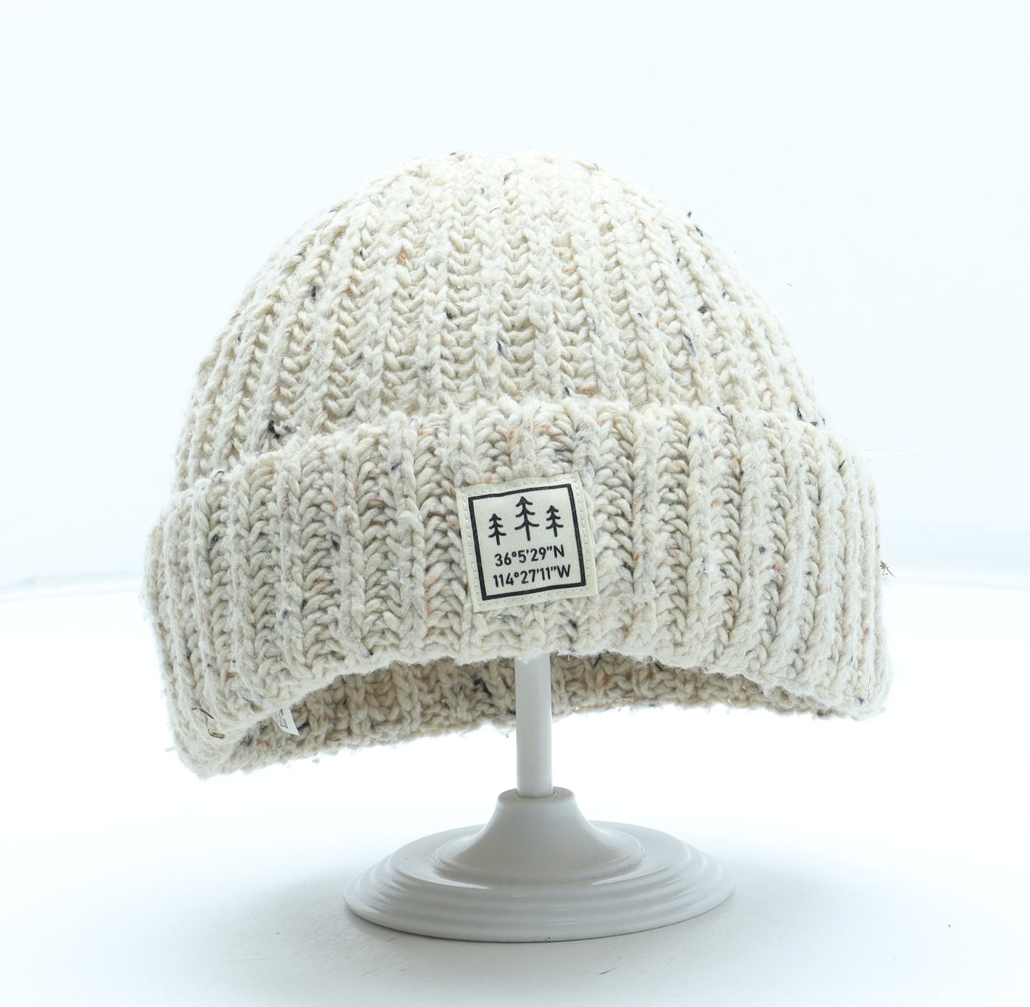 Zara Mens Beige Acrylic Beanie One Size