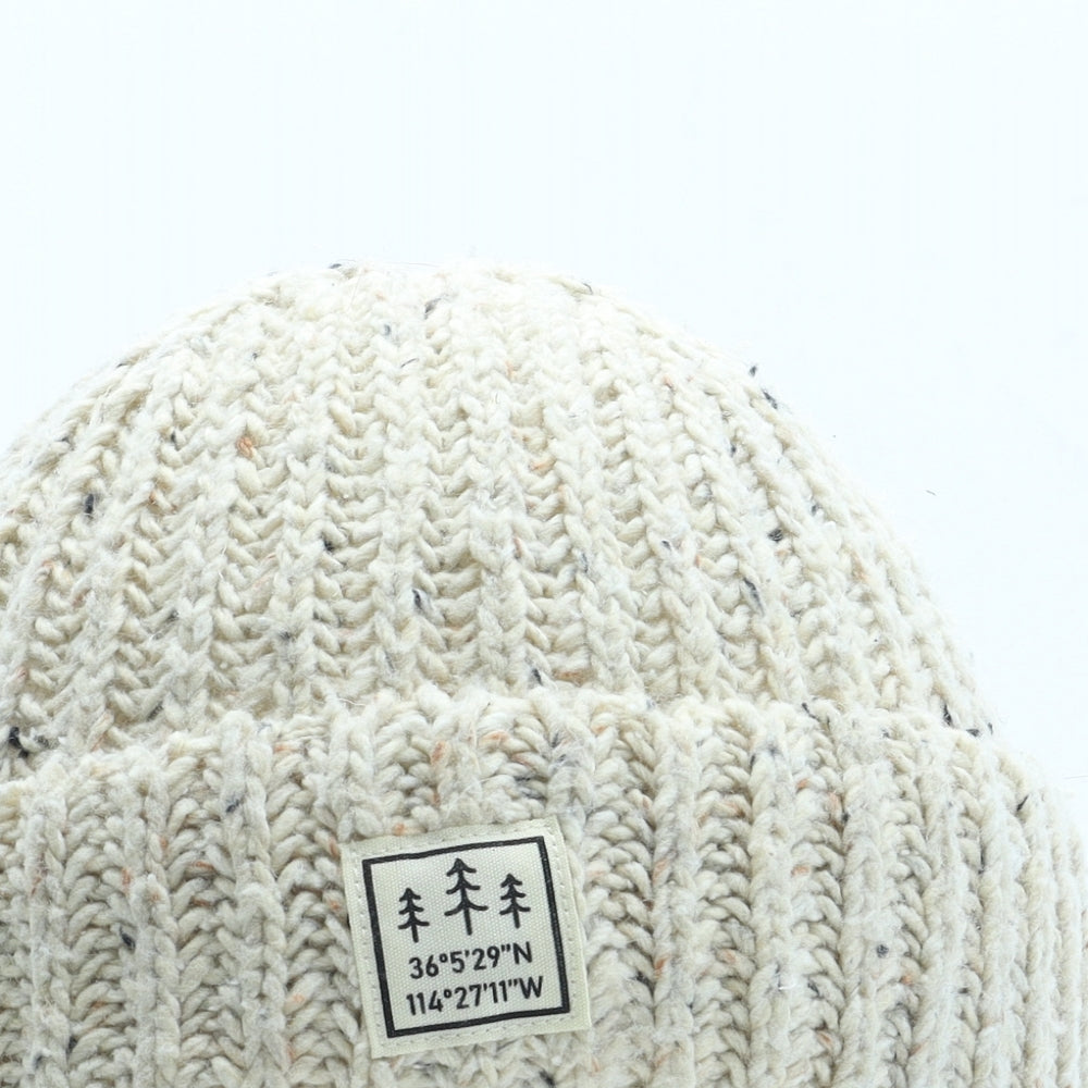 Zara Mens Beige Acrylic Beanie One Size