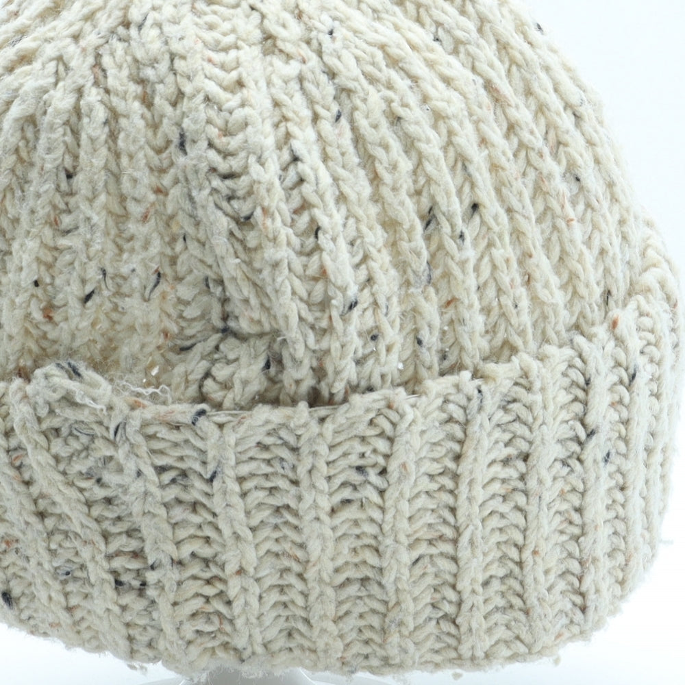 Zara Mens Beige Acrylic Beanie One Size