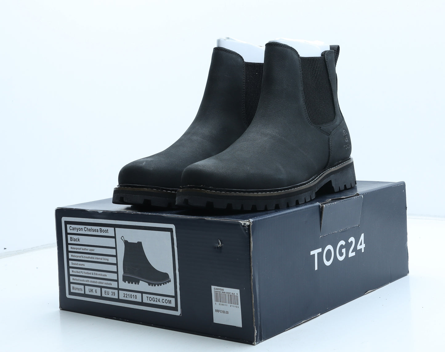 TOG24 Womens Black Leather Chelsea Boot UK