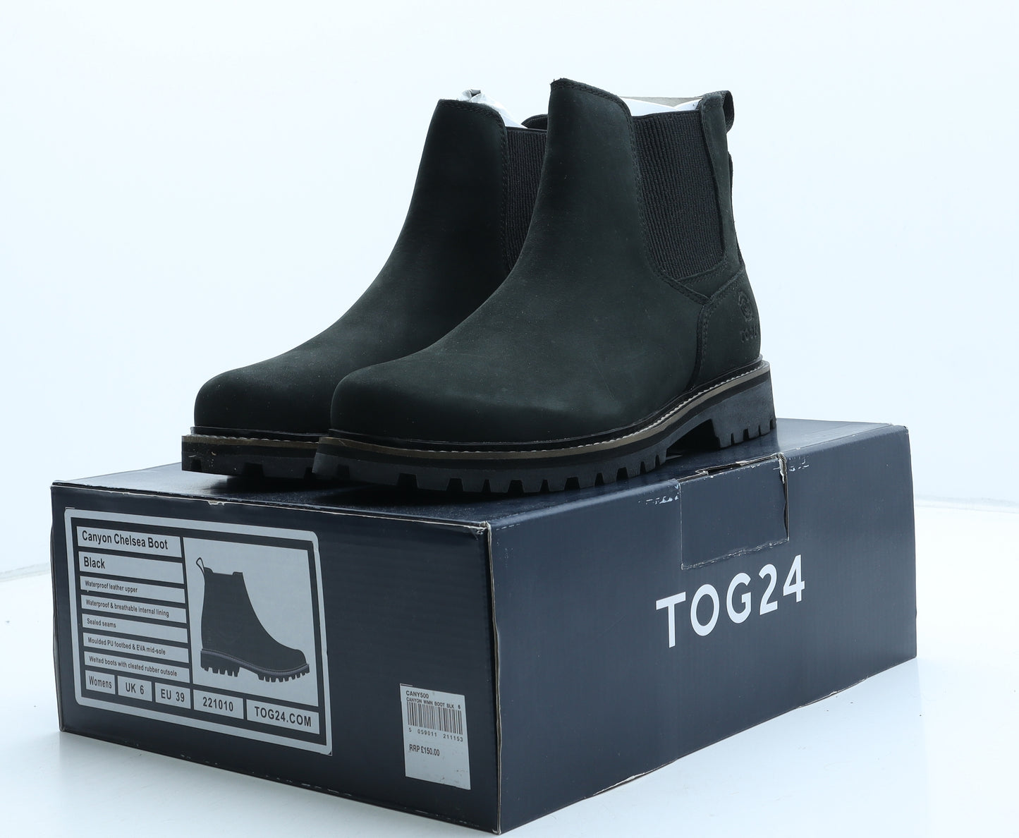 TOG24 Womens Black Leather Chelsea Boot UK