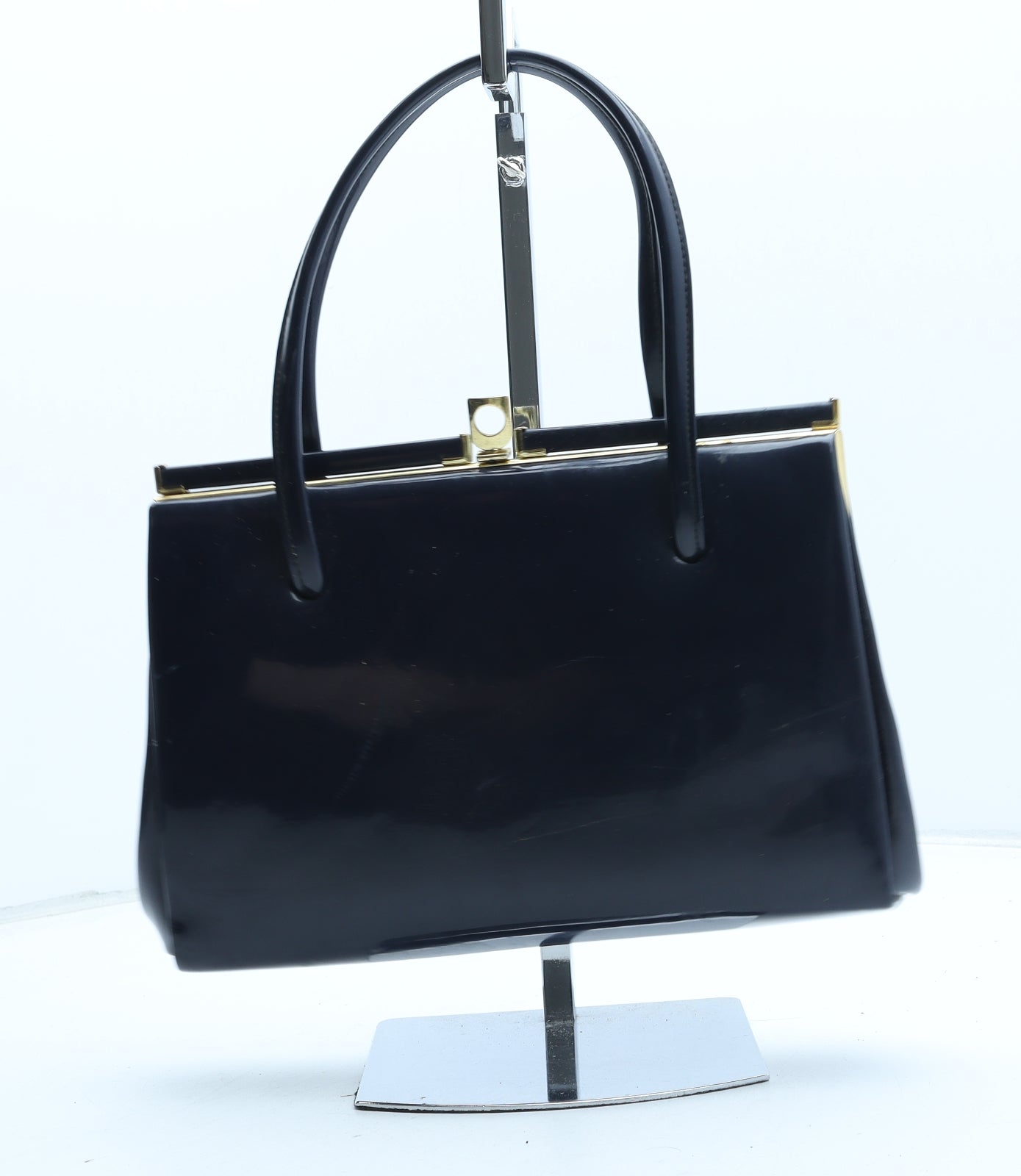 Preworn Womens Blue PVC Top Handle Bag Size Small
