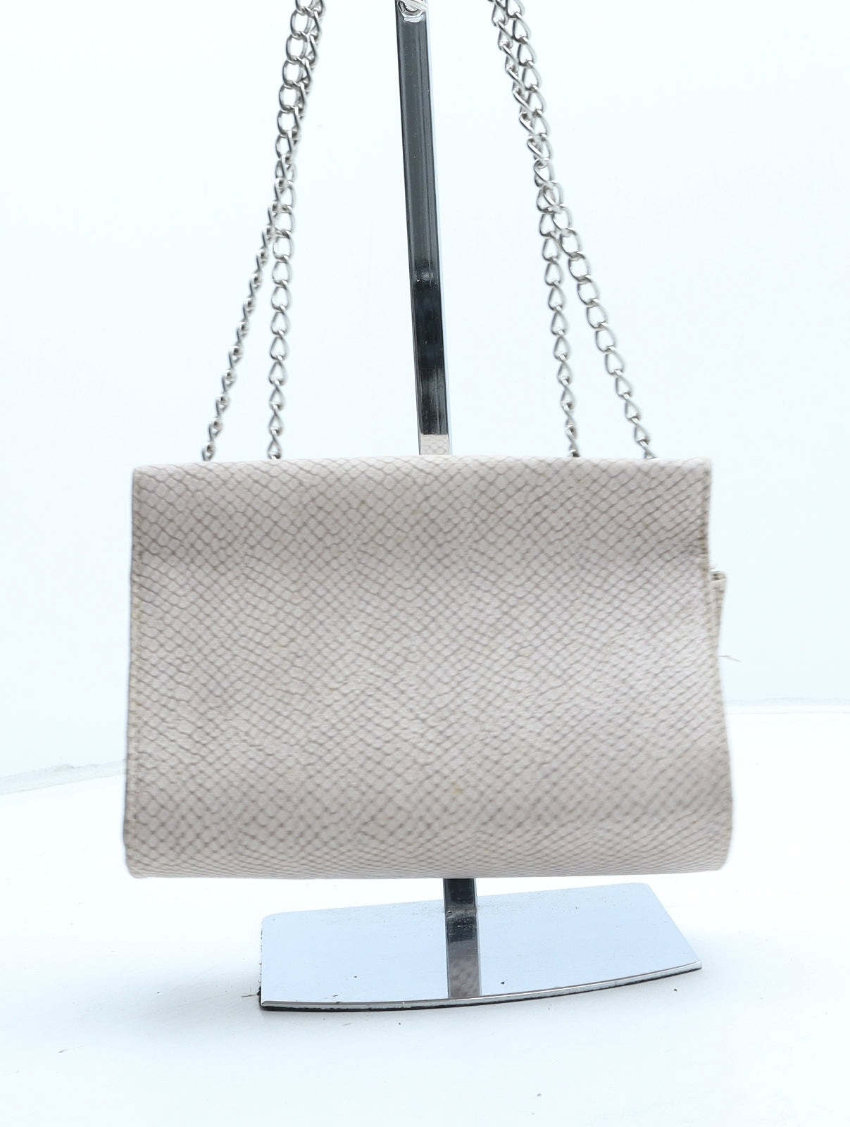 Preworn Womens Pink Animal Print Polyurethane Shoulder Bag Size Small - Croc Texture