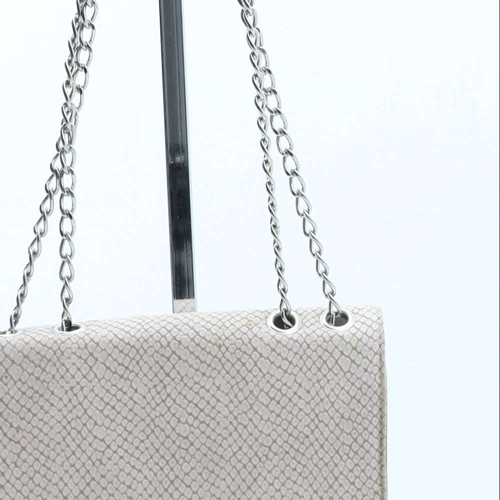 Preworn Womens Pink Animal Print Polyurethane Shoulder Bag Size Small - Croc Texture