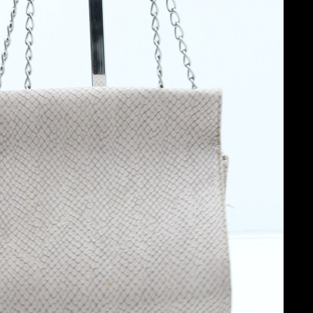 Preworn Womens Pink Animal Print Polyurethane Shoulder Bag Size Small - Croc Texture