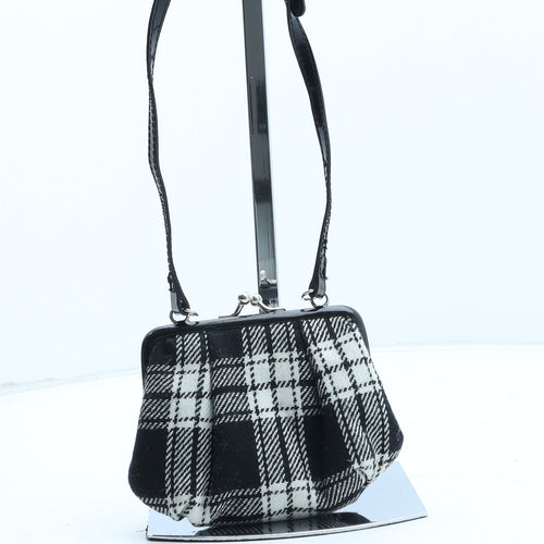 NEXT Womens Black Plaid Polyester Crossbody Size Mini