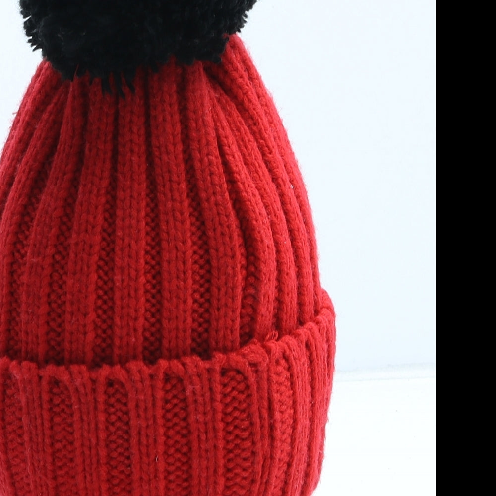NEXT Boys Red Acrylic Bobble Hat One Size - Spiderman UK Size 1-2 Years