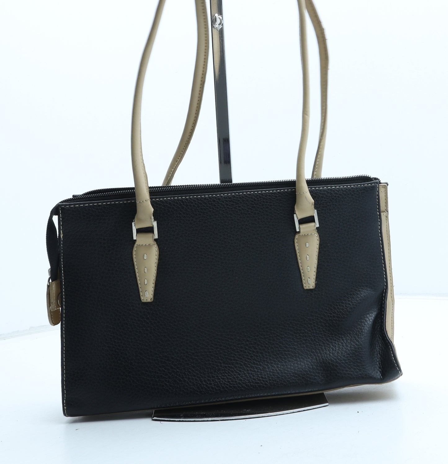 Preworn Womens Black Colorblock PVC Tote Size Medium