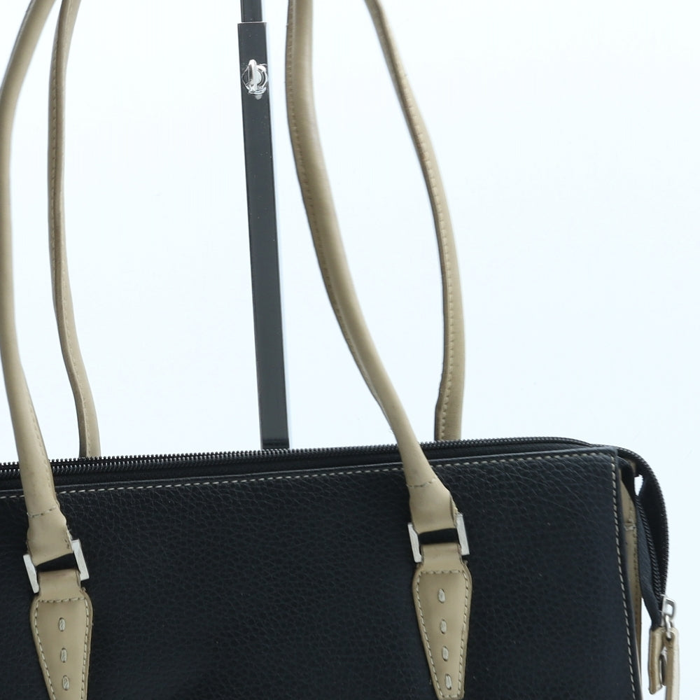 Preworn Womens Black Colorblock PVC Tote Size Medium