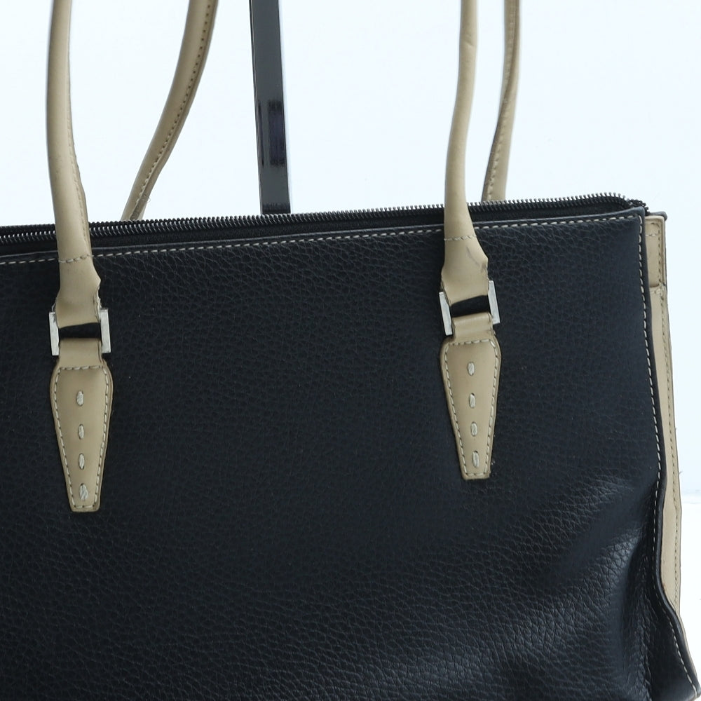 Preworn Womens Black Colorblock PVC Tote Size Medium