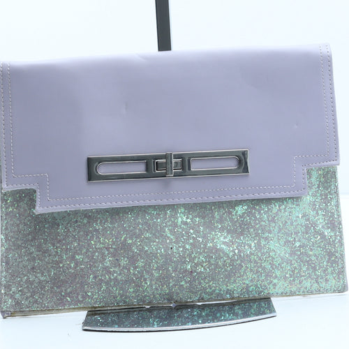 New Look Womens Purple Polyester Clutch Size Medium