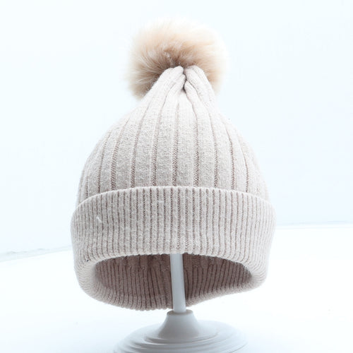 Primark Girls Pink Acrylic Bobble Hat One Size