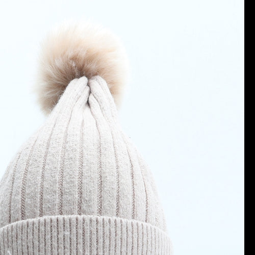 Primark Girls Pink Acrylic Bobble Hat One Size