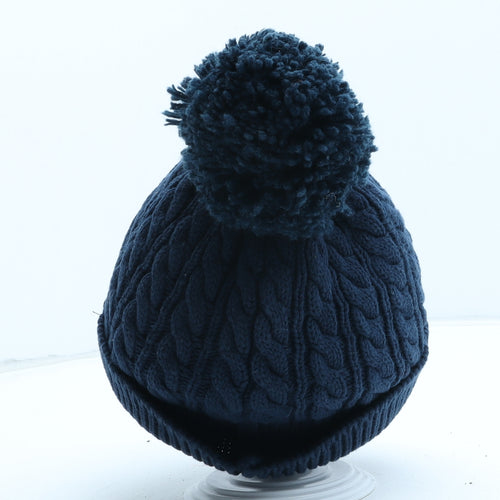 NEXT Boys Blue Cotton Bobble Hat One Size - UK Size 12-18 Months