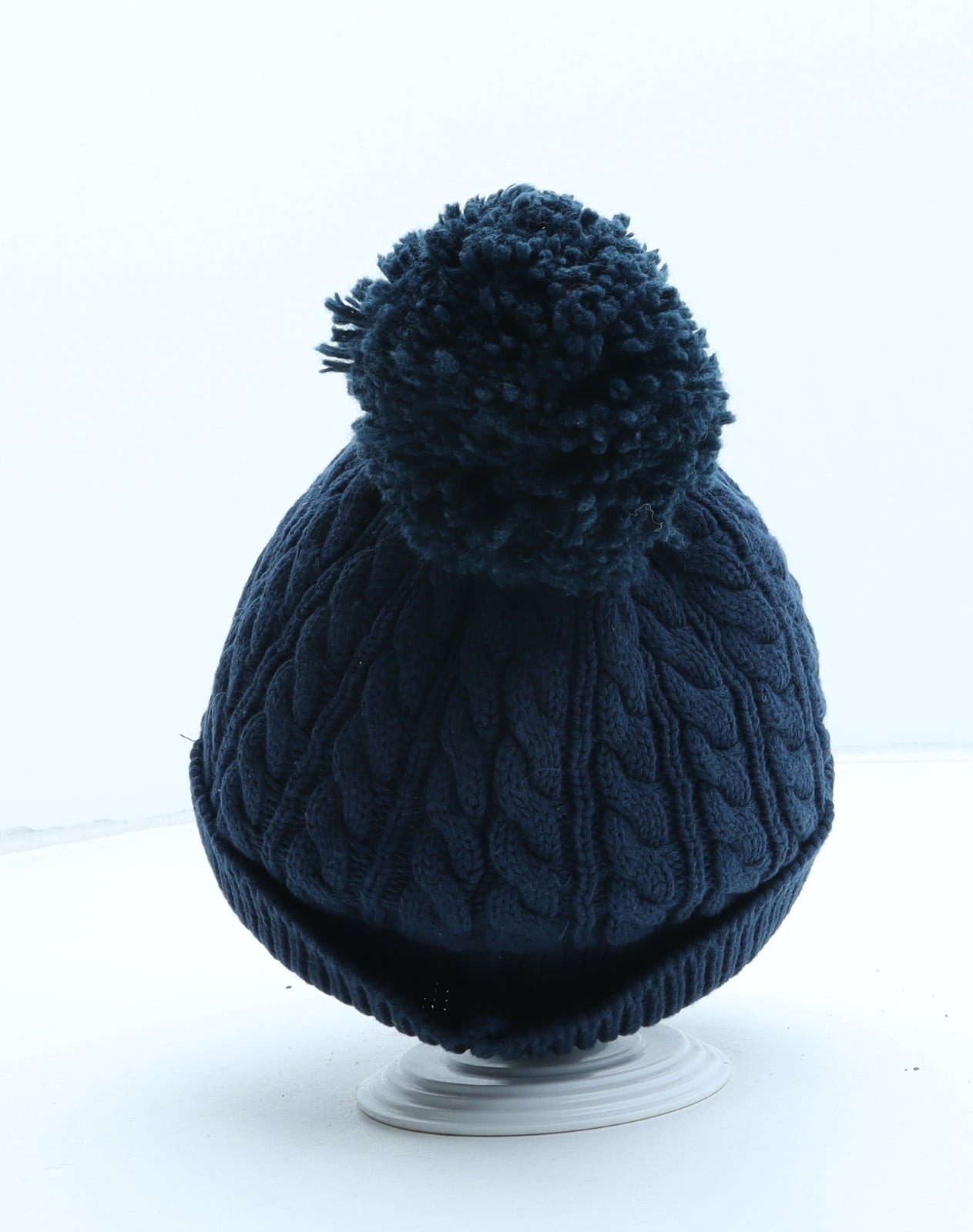 NEXT Boys Blue Cotton Bobble Hat One Size - UK Size 12-18 Months