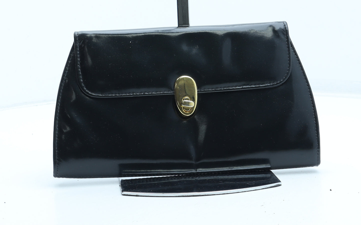 Holmes Womens Black Polyurethane Clutch Size Small