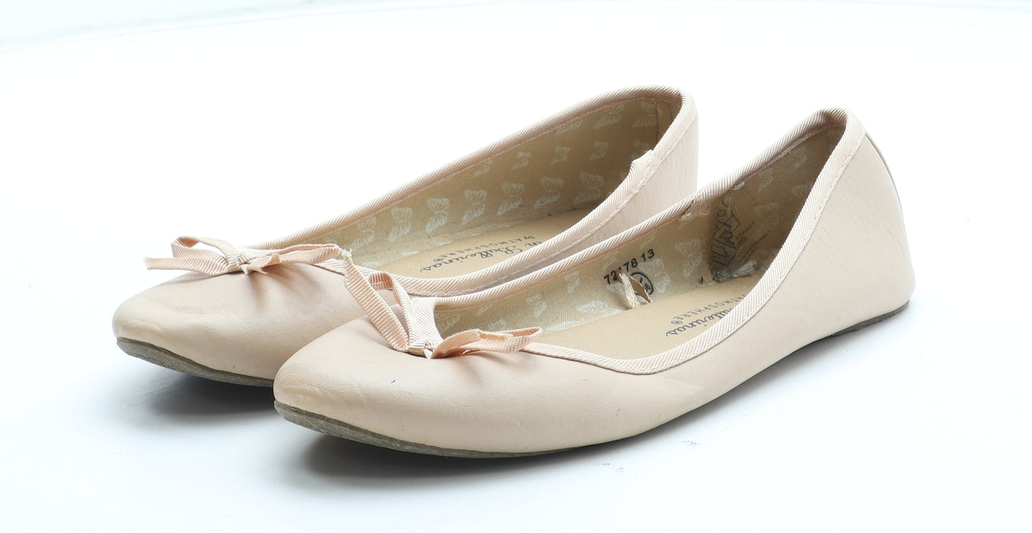 Atmosphere Womens Pink Polyester Ballet Flat UK