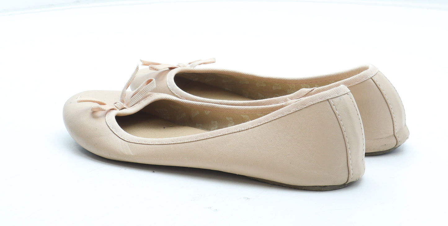 Atmosphere Womens Pink Polyester Ballet Flat UK