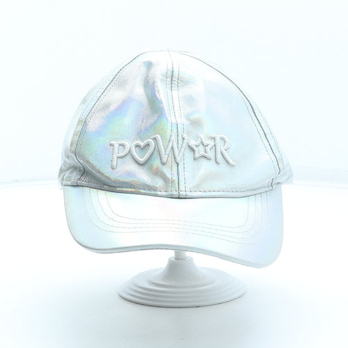 Primark Girls Silver Polyester Snapback Size Adjustable - Power Size 4-7 Years