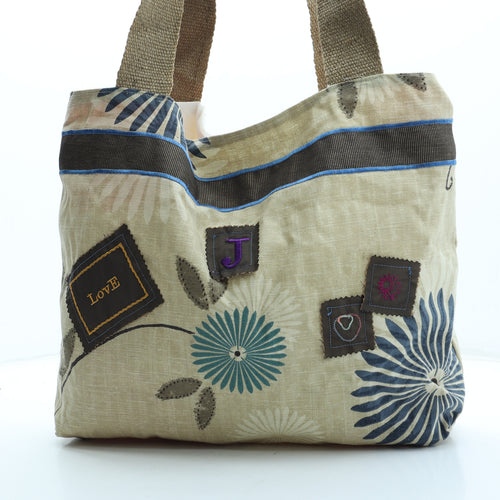 Preworn Womens Multicoloured Geometric Polyester Tote Size Large