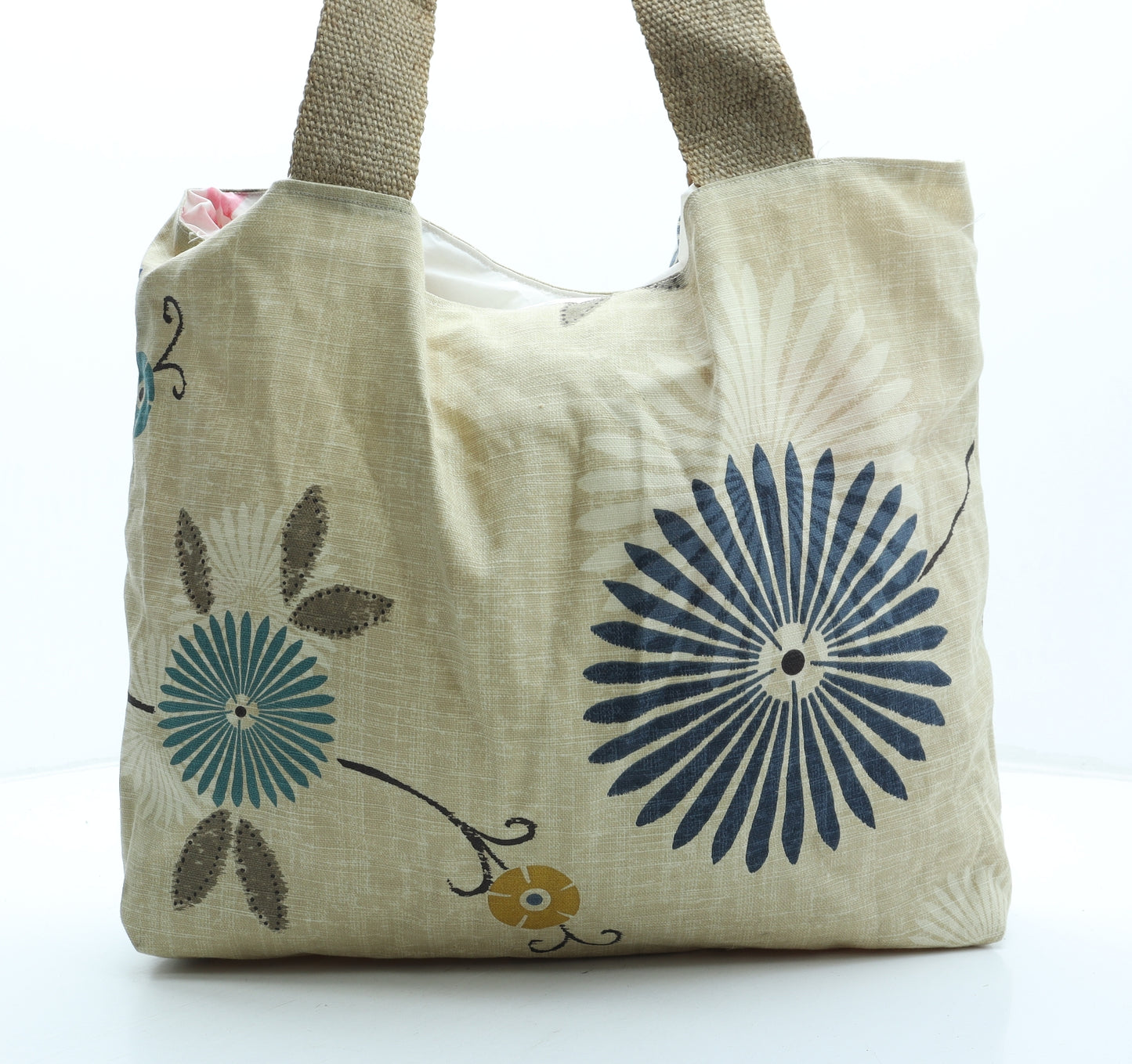 Preworn Womens Multicoloured Geometric Polyester Tote Size Large