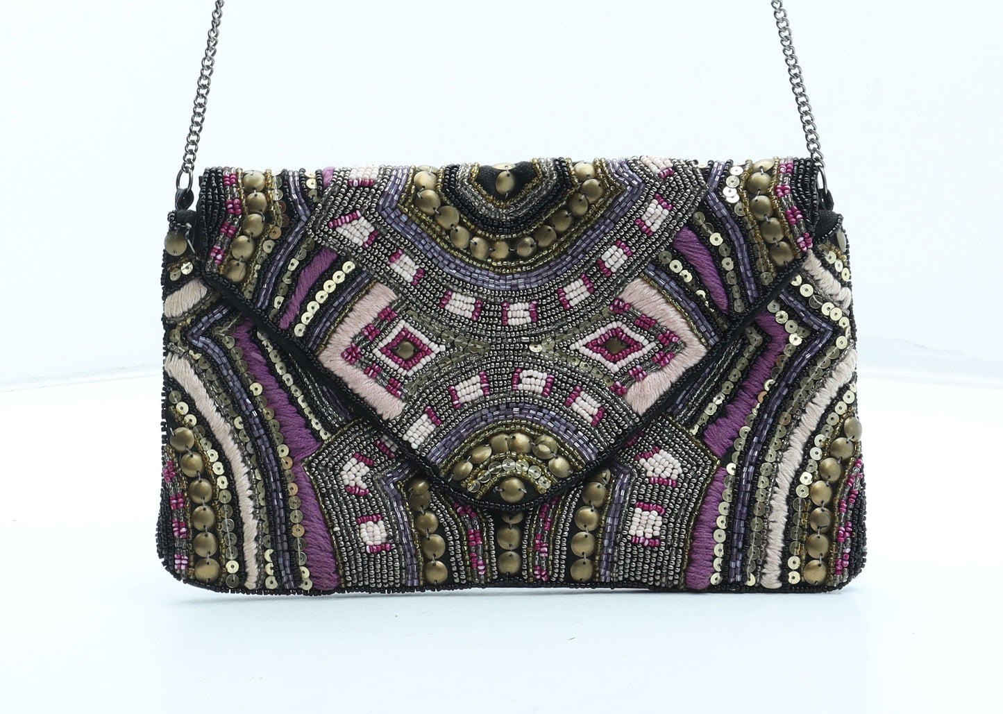 Atmosphere Womens Multicoloured Geometric Polyester Shoulder Bag Size Small