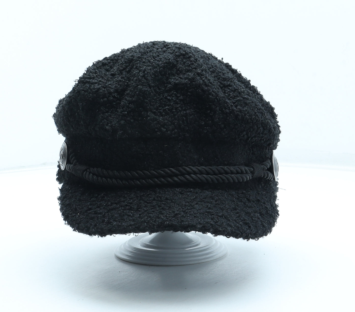 Preworn Womens Black Polyester Peaked Cap One Size