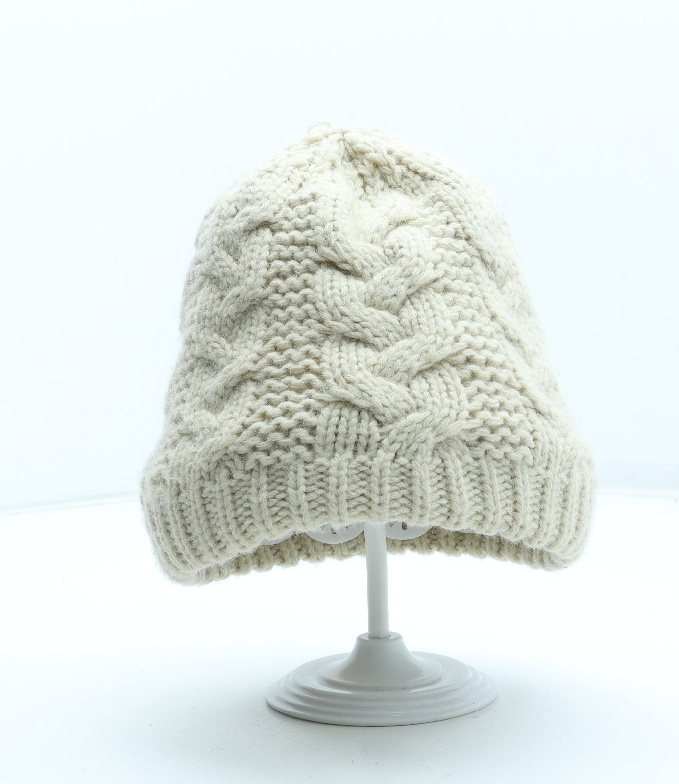 Alpine Womens Beige Acrylic Beanie One Size