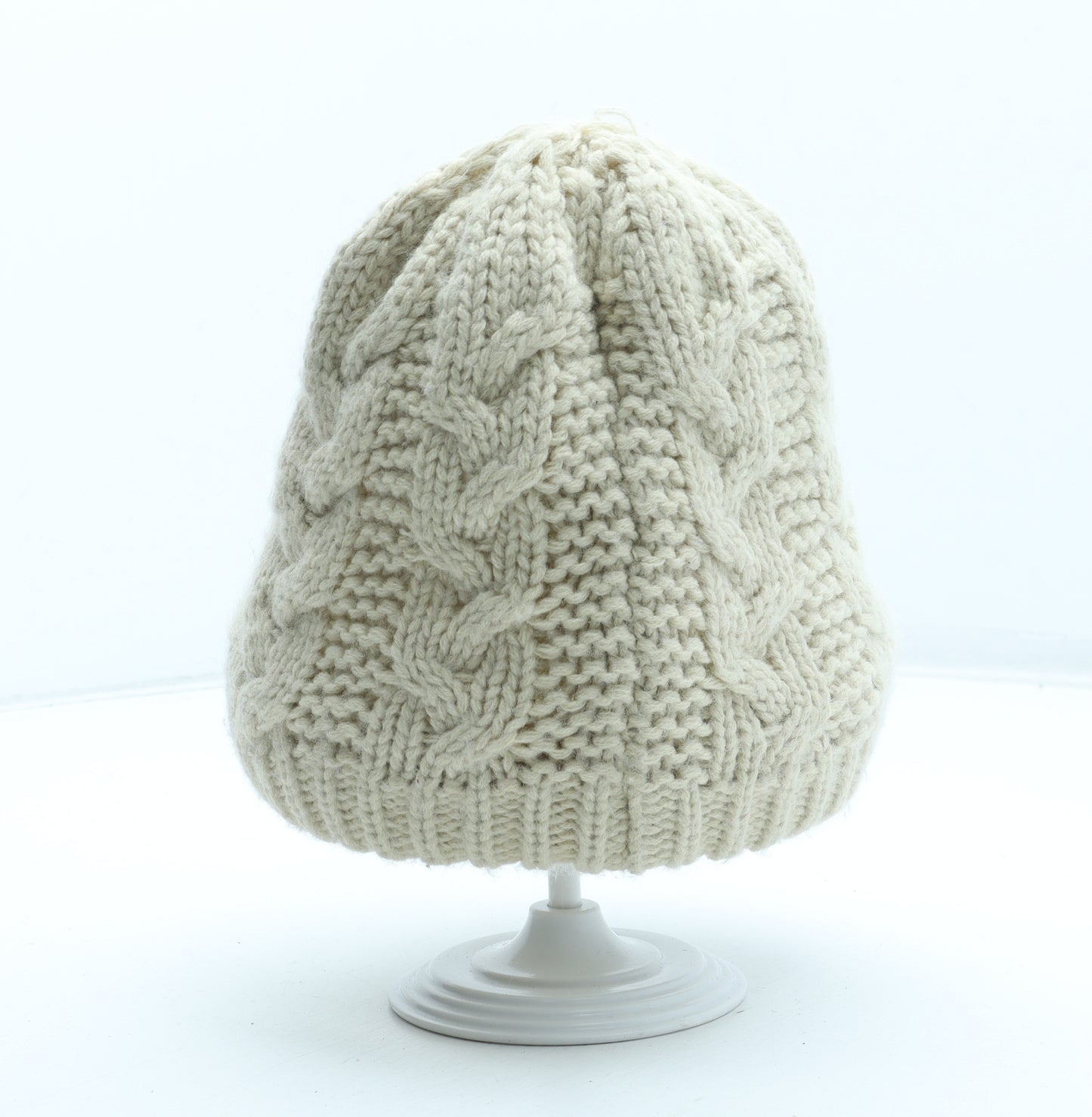 Alpine Womens Beige Acrylic Beanie One Size