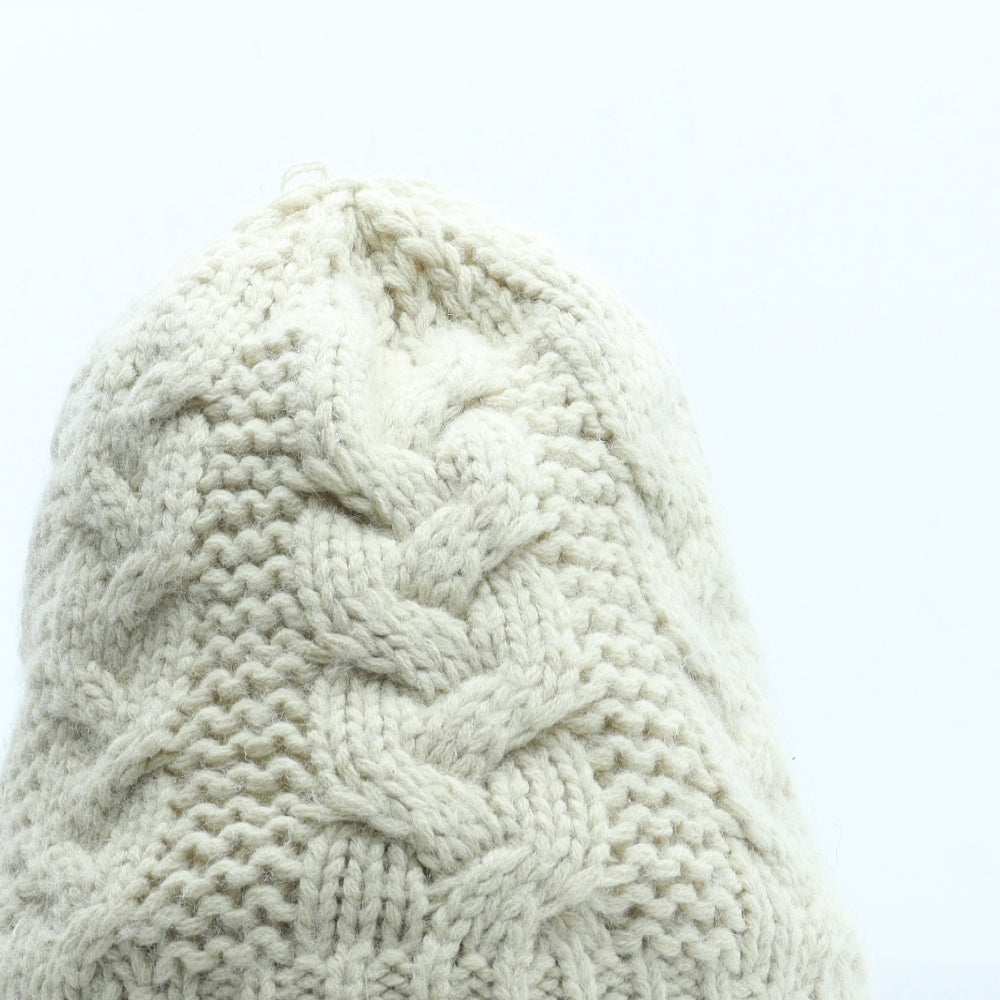 Alpine Womens Beige Acrylic Beanie One Size