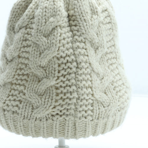 Alpine Womens Beige Acrylic Beanie One Size