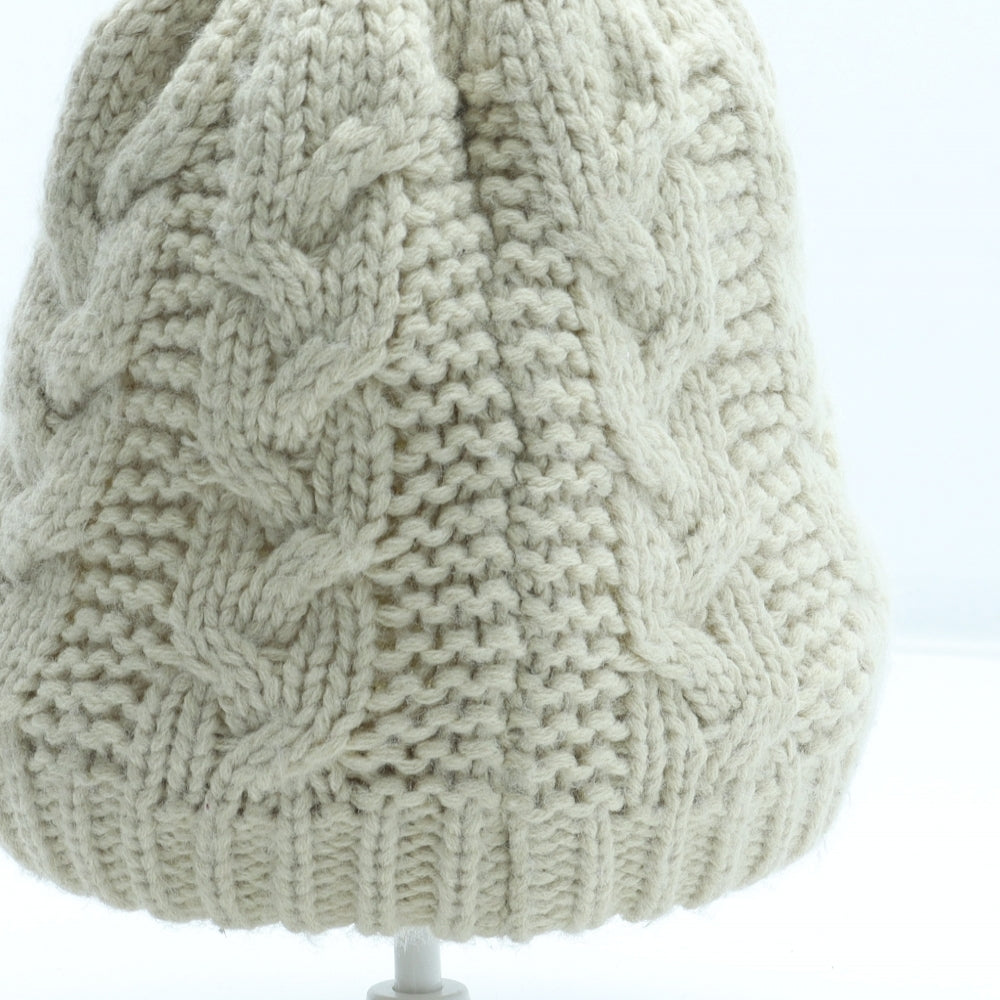 Alpine Womens Beige Acrylic Beanie One Size