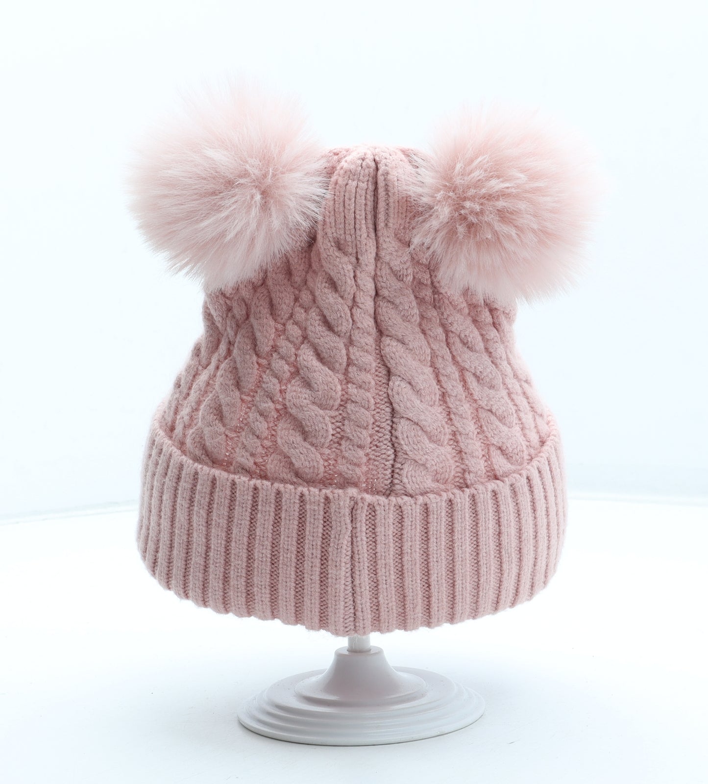 TU Girls Pink Acrylic Bobble Hat Size S - Size 10-13 Years