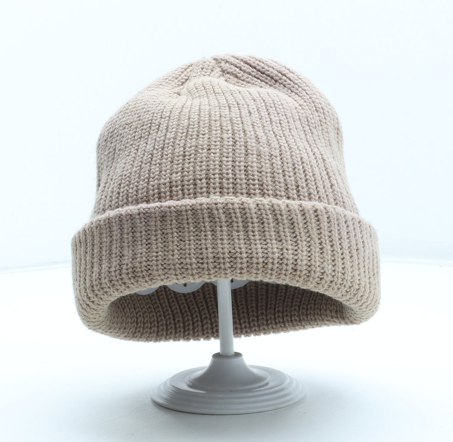 Preworn Womens Beige Acrylic Beanie One Size