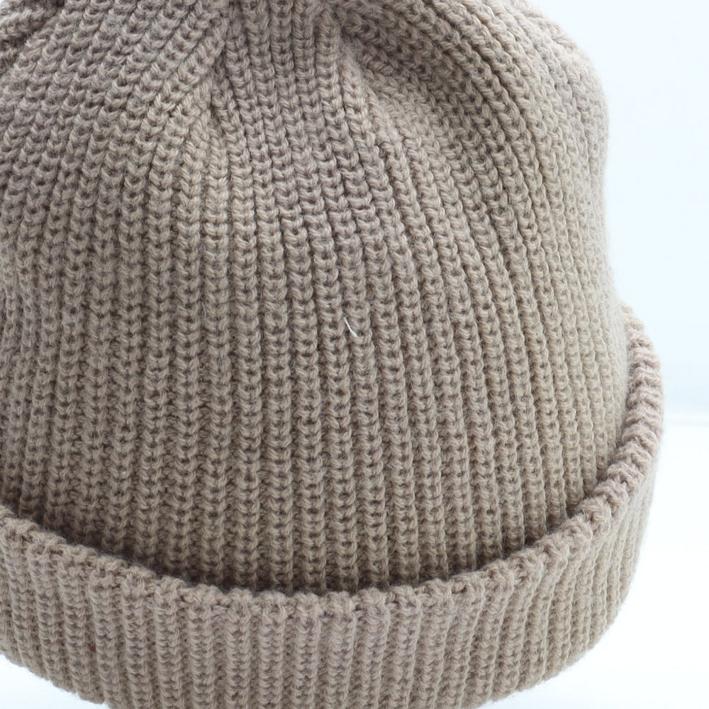 Preworn Womens Beige Acrylic Beanie One Size