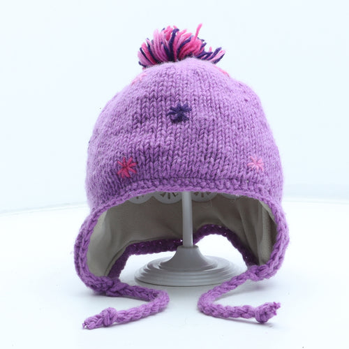 Pachamama Girls Purple Geometric Wool Winter Hat One Size