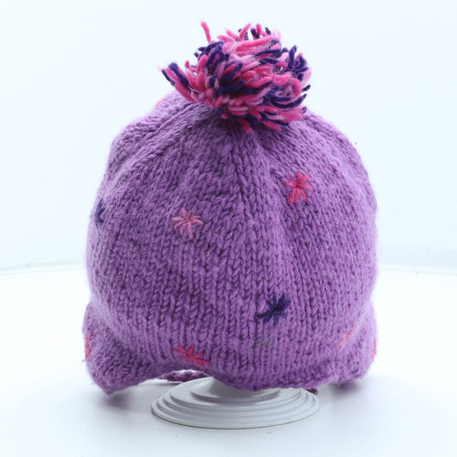 Pachamama Girls Purple Geometric Wool Winter Hat One Size