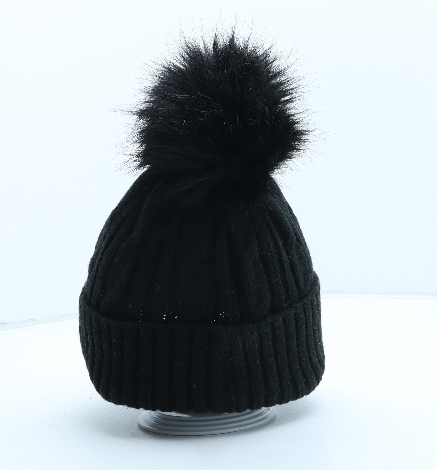 Alpine Womens Black Polyester Bobble Hat One Size