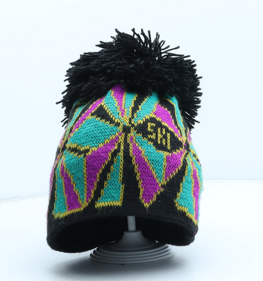 Preworn Womens Multicoloured Geometric Acrylic Beanie One Size - Ski