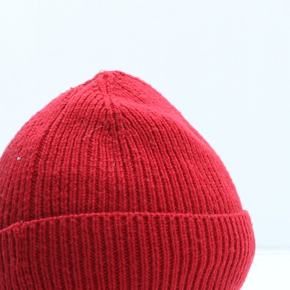 ASOS Womens Red Polyester Beanie One Size